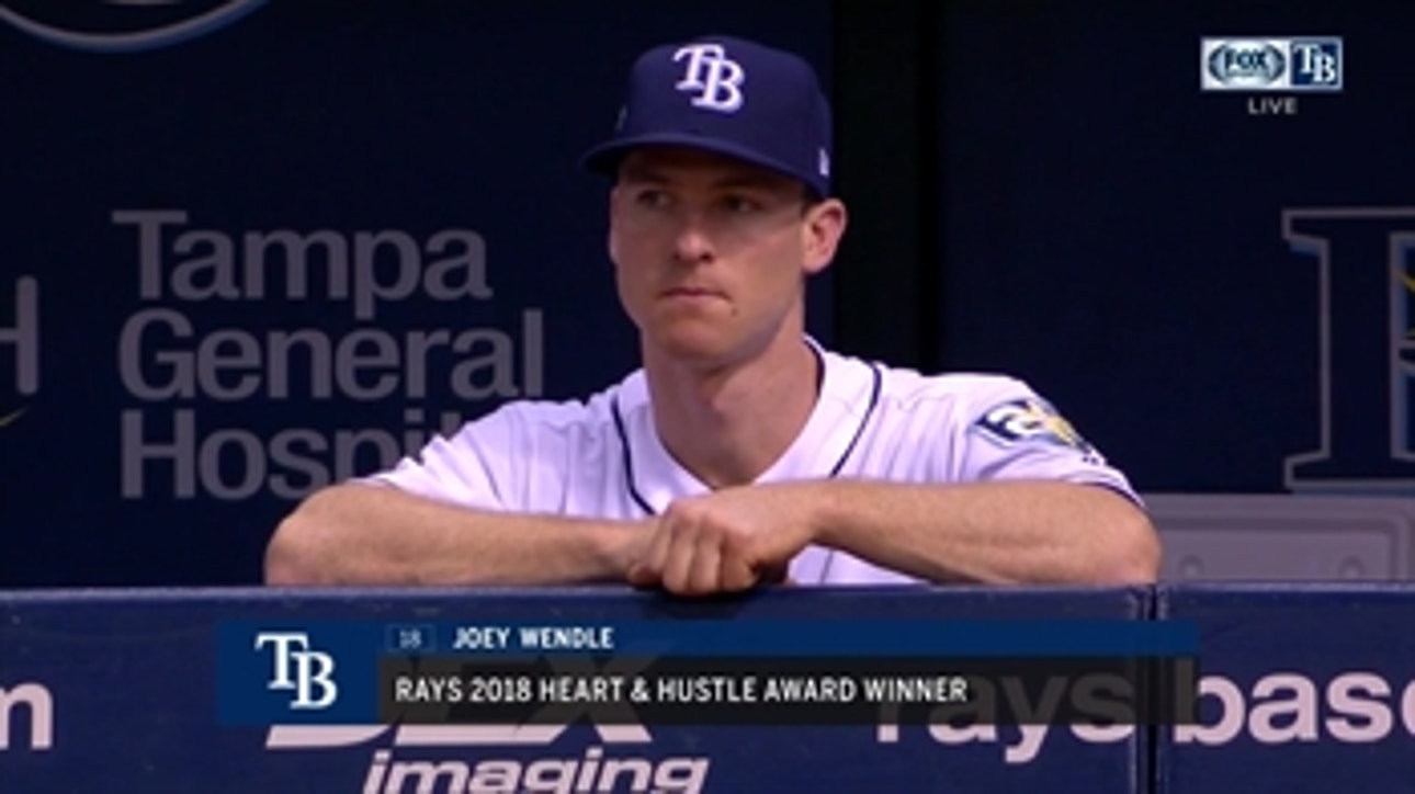 Joey Wendle is Rays' 2018 Heart and Hustle Award Winner