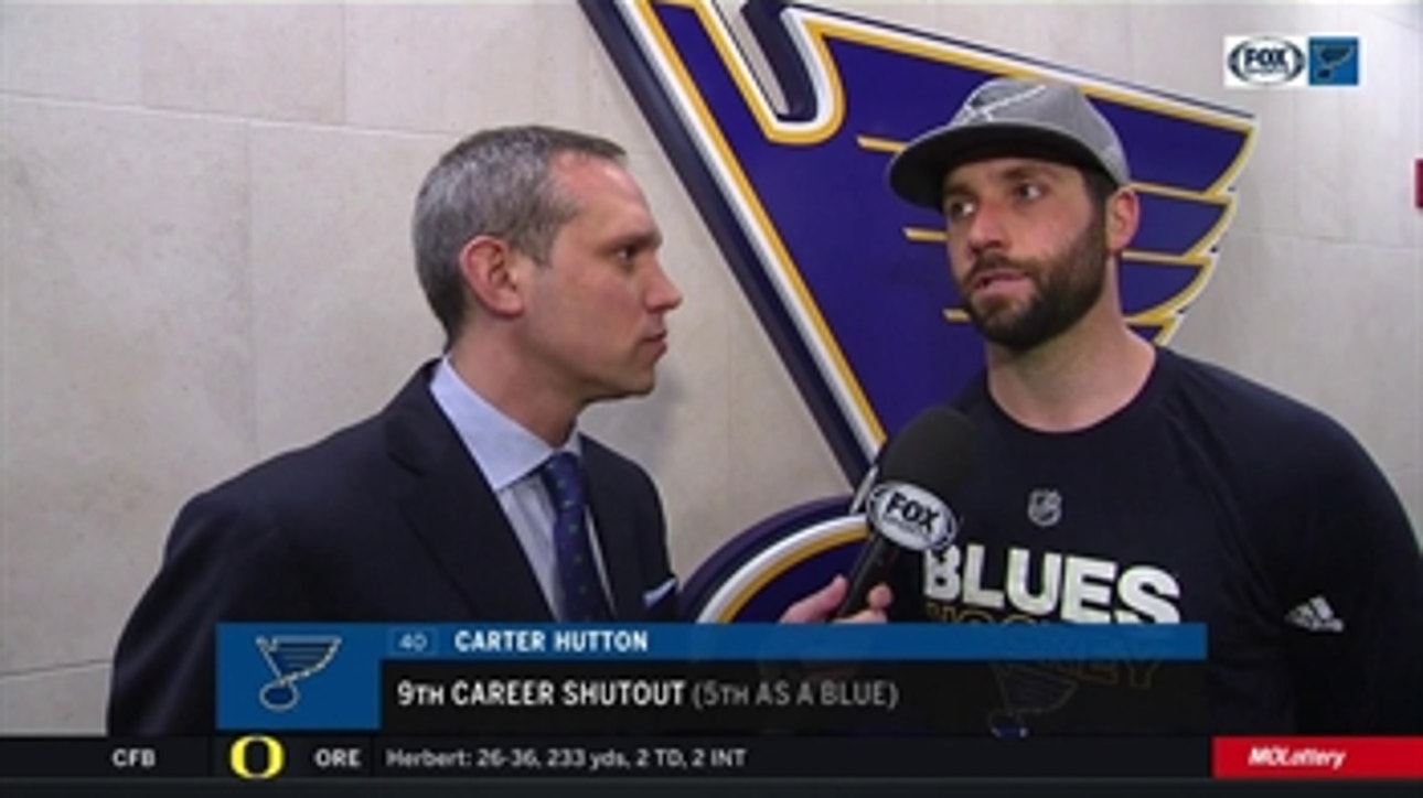 Carter Hutton: Blues' win 'set the tone' for home-and-home series with Jets