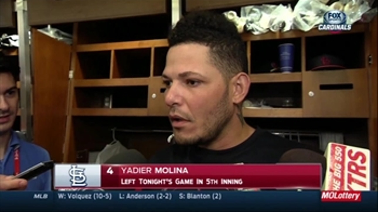 After the game, Yadi feels fine