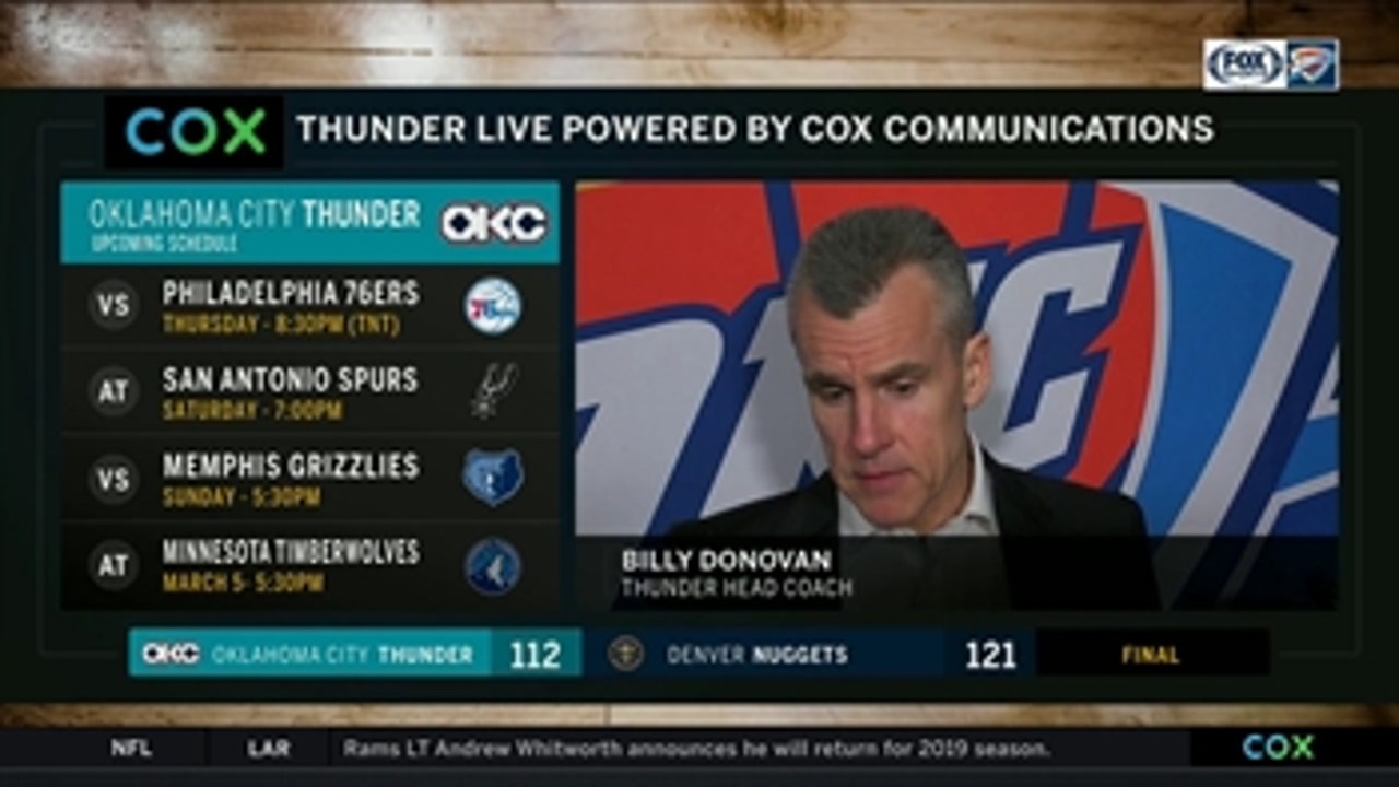 Billy Donovan: 'I thought the guys battled and worked hard' ' Thunder Live