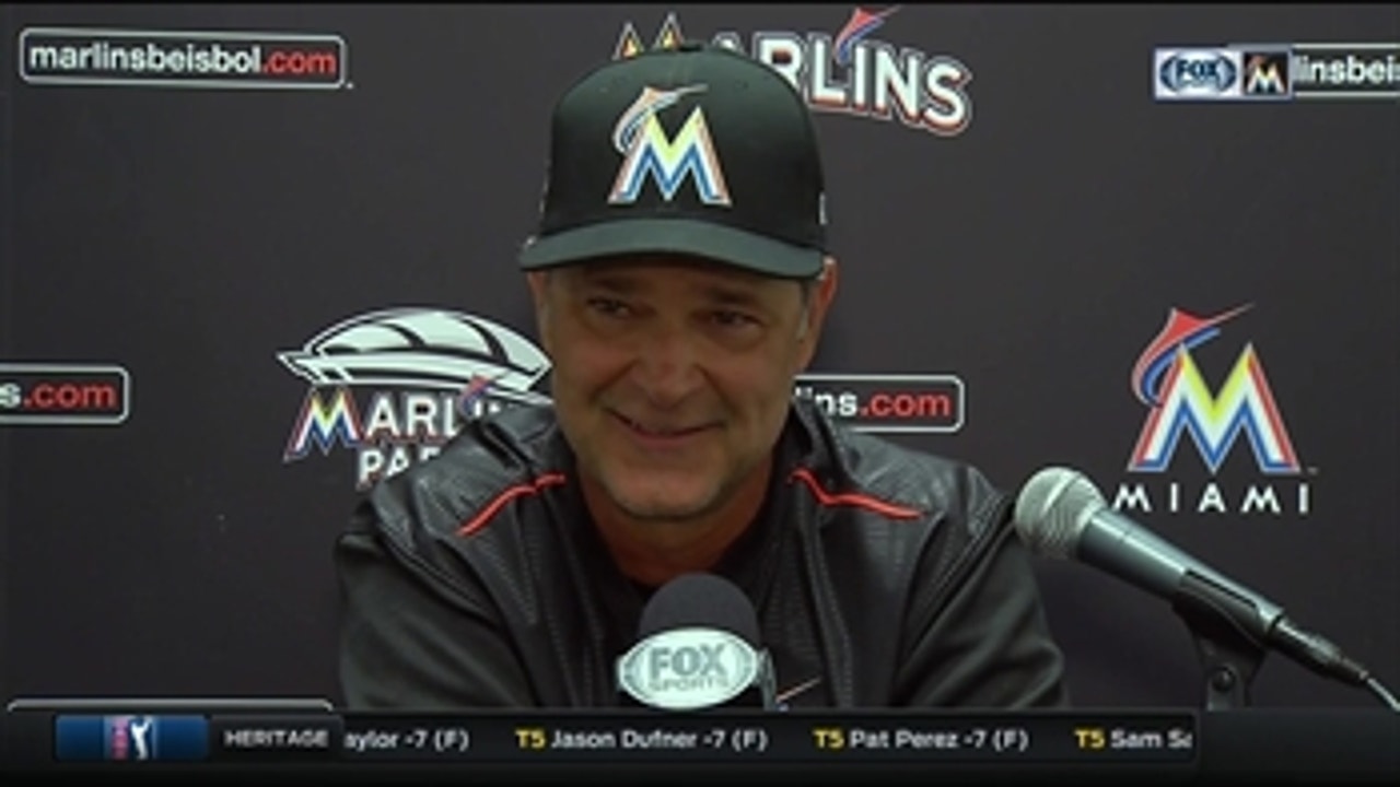 Don Mattingly reacts to the walk-off win against the Mets