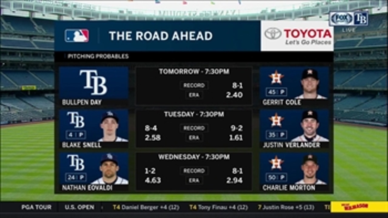 Rays' road doesn't get any easier as Astros await