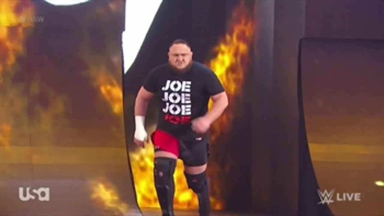 Samoa Joe returns to help Kevin Owens fend off Seth Rollins, A.O.P.