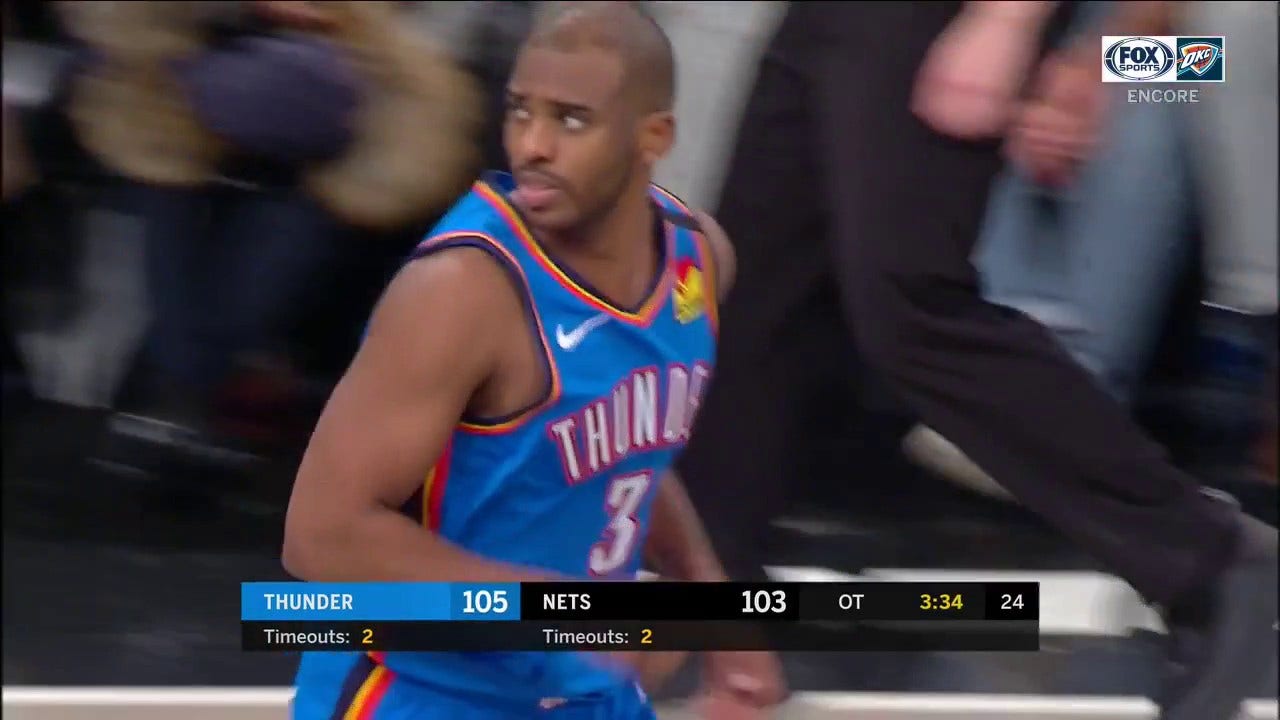 WATCH: CP3 Makes a Tough Shot in Overtime vs. Brooklyn ' Thunder ENCORE
