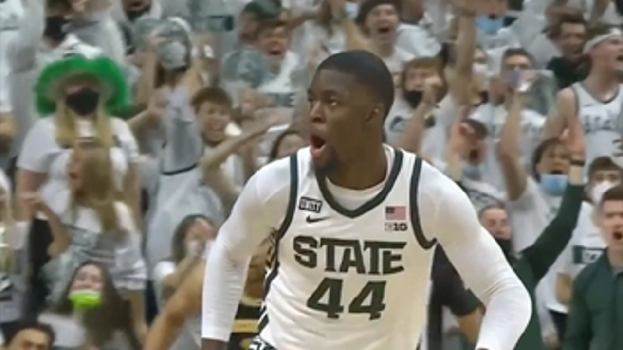 Gabe Brown puts a cherry on top of Michigan State's 83-67 victory over Michigan with an alley-oop slam