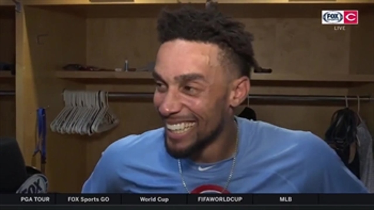 Billy Hamilton doesn't even know how he was able to make the catch in center field
