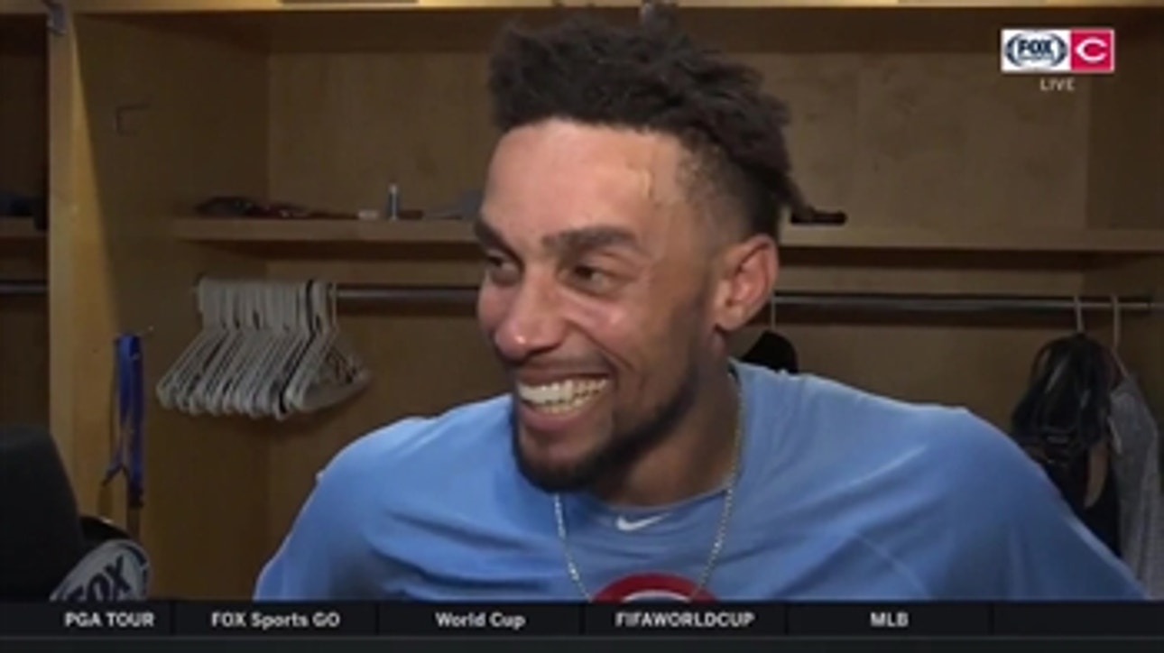 Billy Hamilton doesn't even know how he was able to make the catch in center field