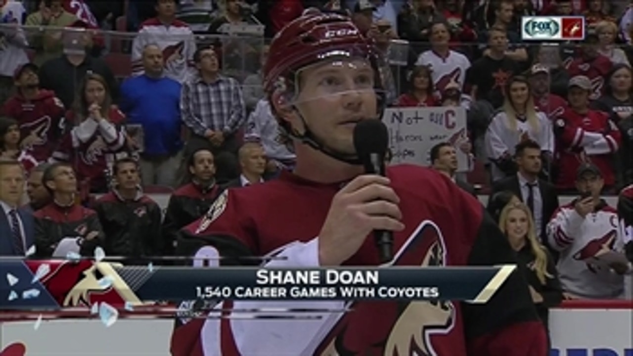 Shane Doan thanks the fans