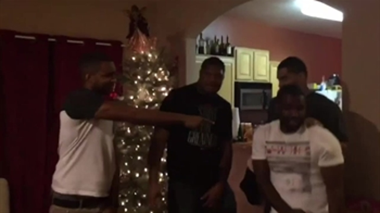 Calais Campbell and family's version of the Rudolph song - 'PROcast' #Travelers