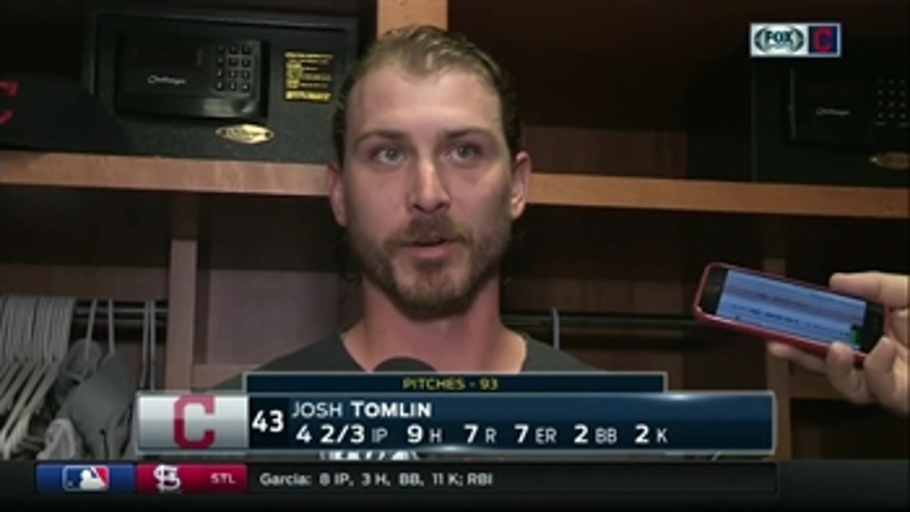 Josh Tomlin regrets that Indians' pitchers have let down the offense