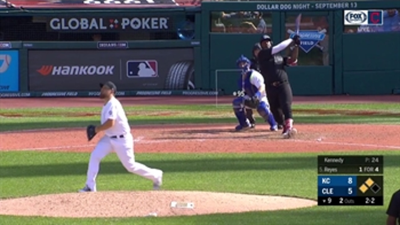 WATCH: Franmil Reyes goes yard to send the Indians and the Royals into extra innings