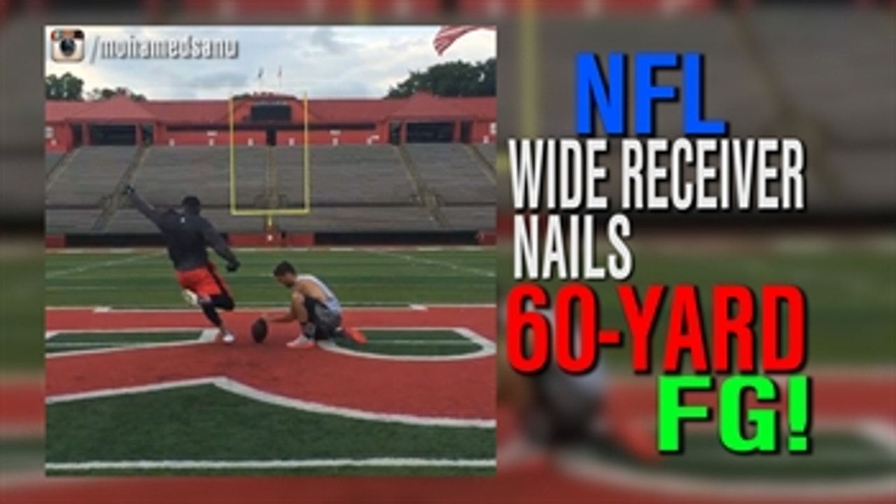 This NFL wide receiver nails a 60-yard field goal