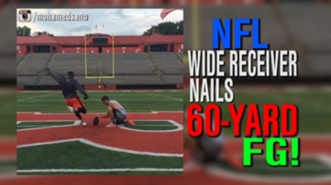 This NFL wide receiver nails a 60-yard field goal