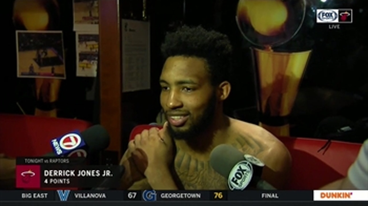 Derrick Jones Jr. recaps his epic dunk vs. Raptors