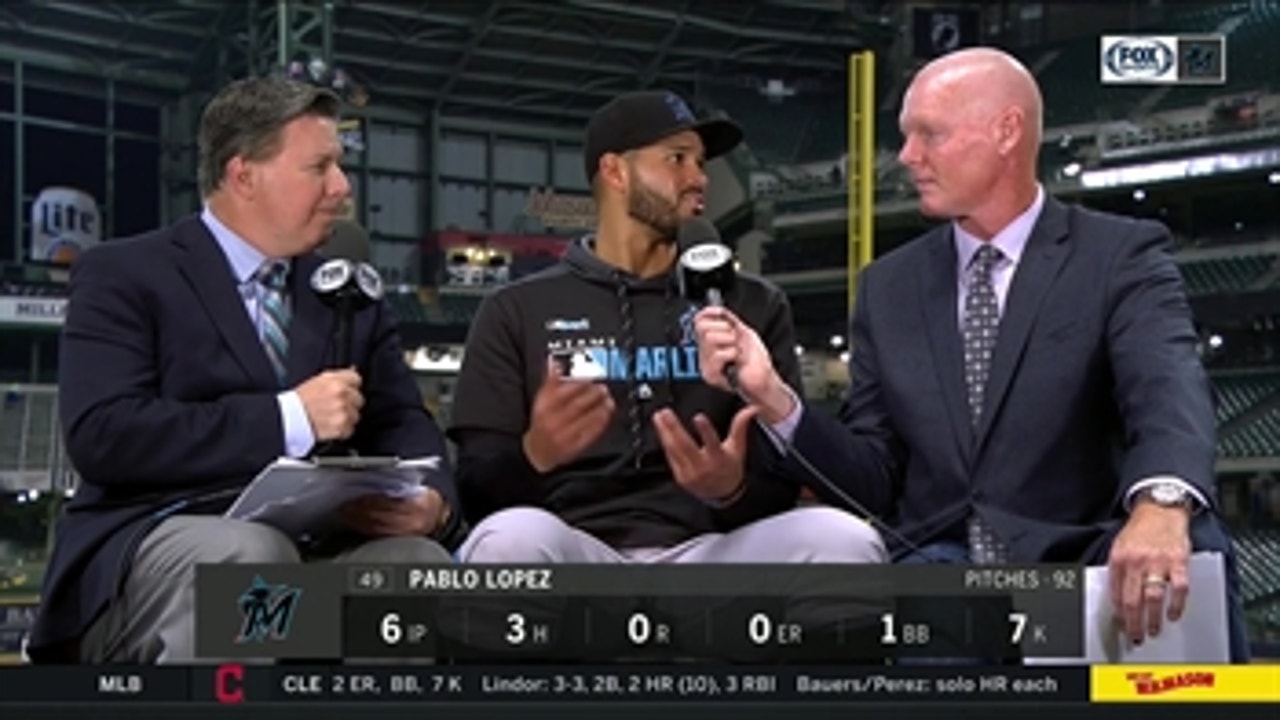 Pablo Lopez talks about Marlins' 16-0 win, contributing to 11-run 5th inning