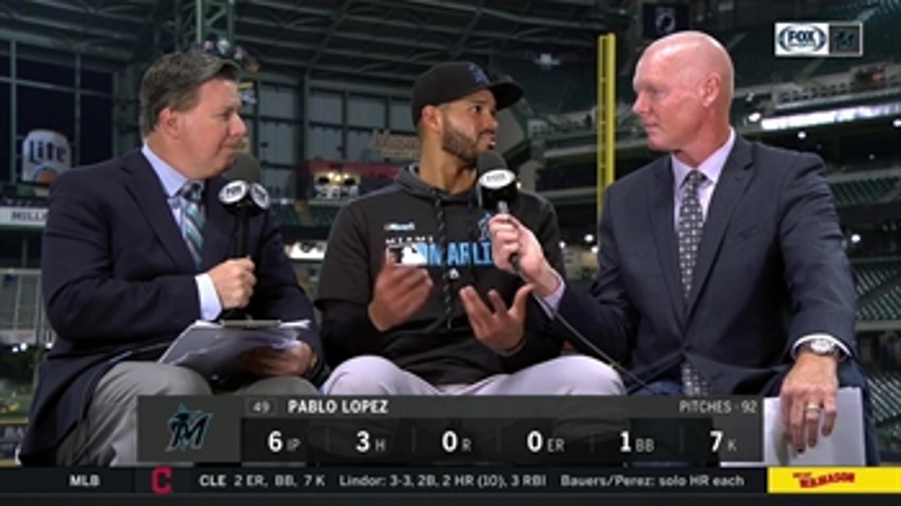 Pablo Lopez talks about Marlins' 16-0 win, contributing to 11-run 5th inning