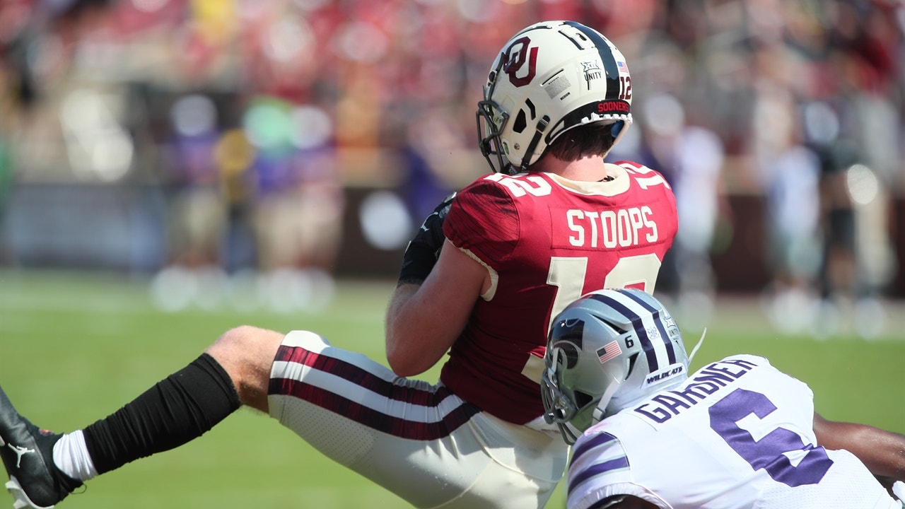Drake Stoops' 51-yd catch sets up Sooners' Seth McGowan for rushing TD to take 35-14 lead over K-State