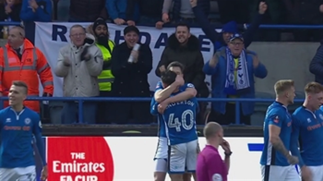 Ian Henderson gives Rochdale 1-0 lead over Tottenham ' 2017-18 FA Cup Highlights