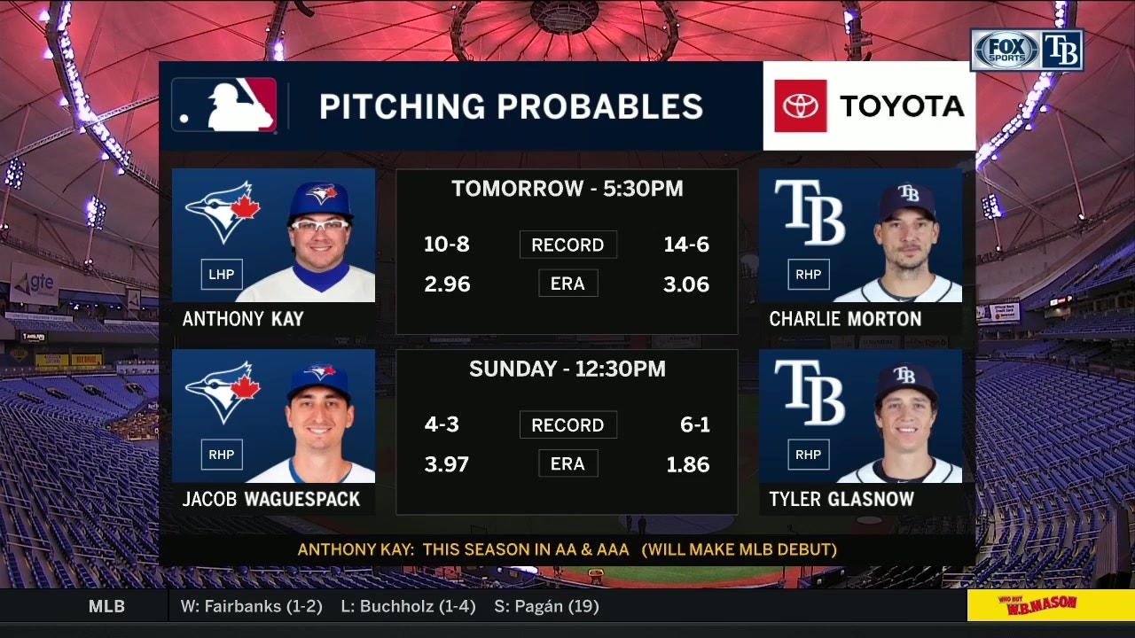 Rays look to take series as Charlie Morton takes the mound for Game 3 against Toronto