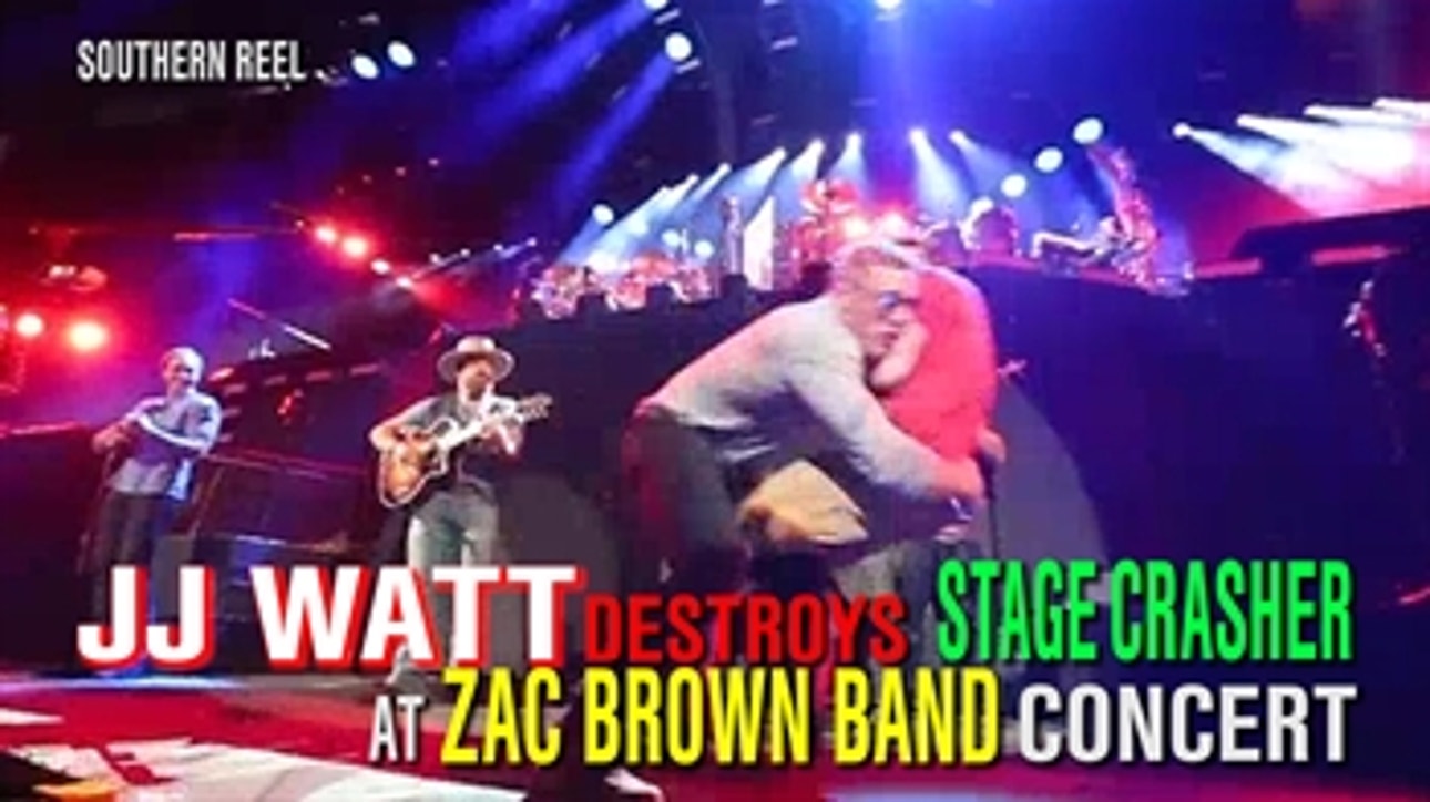 J.J. Watt destroys a stage crasher at a Zac Brown Band concert
