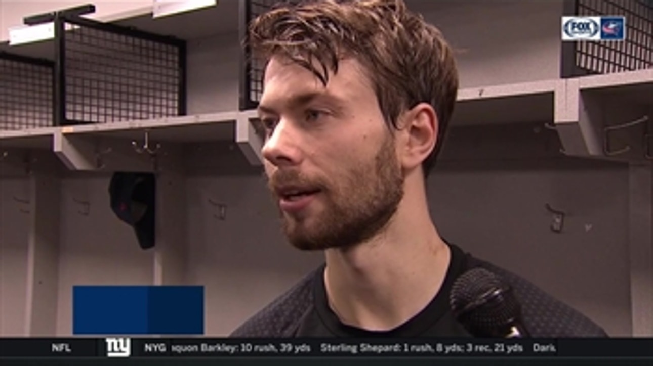 Oliver Bjorkstrand says the Blue Jackets' win was a true team effort