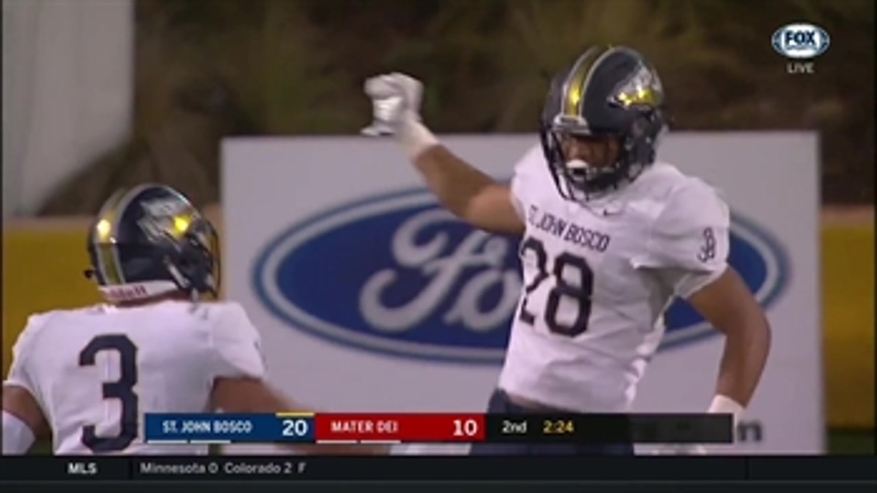 Week 8: George Holani takes the screen the distance for a Bosco TD