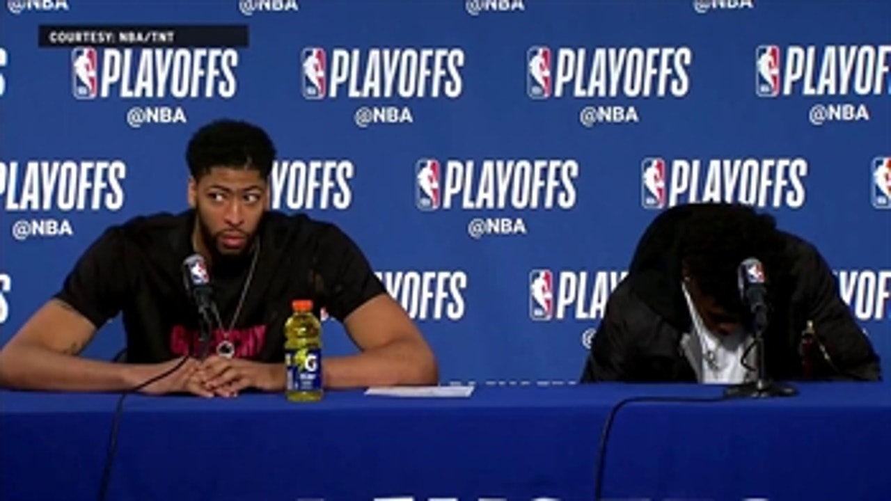 Anthony Davis, Jrue Holiday Press Conference - Game 5 ' Warriors at Pelicans