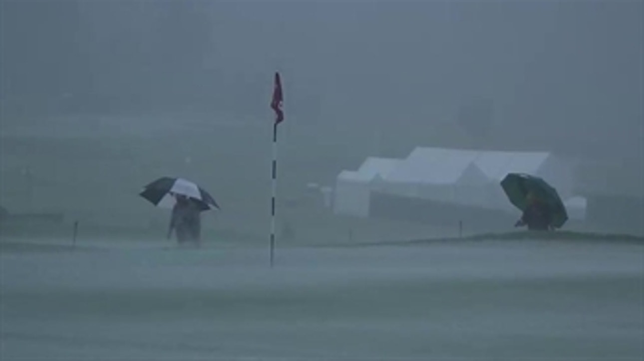 The weather at Oakmont Country Club was no joke on Thursday
