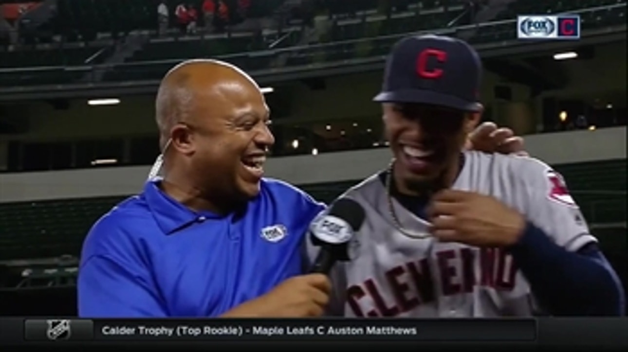 Francisco Lindor ends postgame interview with a cliffhanger and a hug