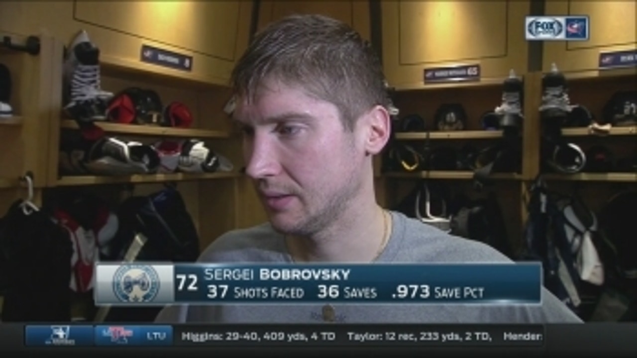 Sergei Bobrovsky relishes the opportunity to carry his team