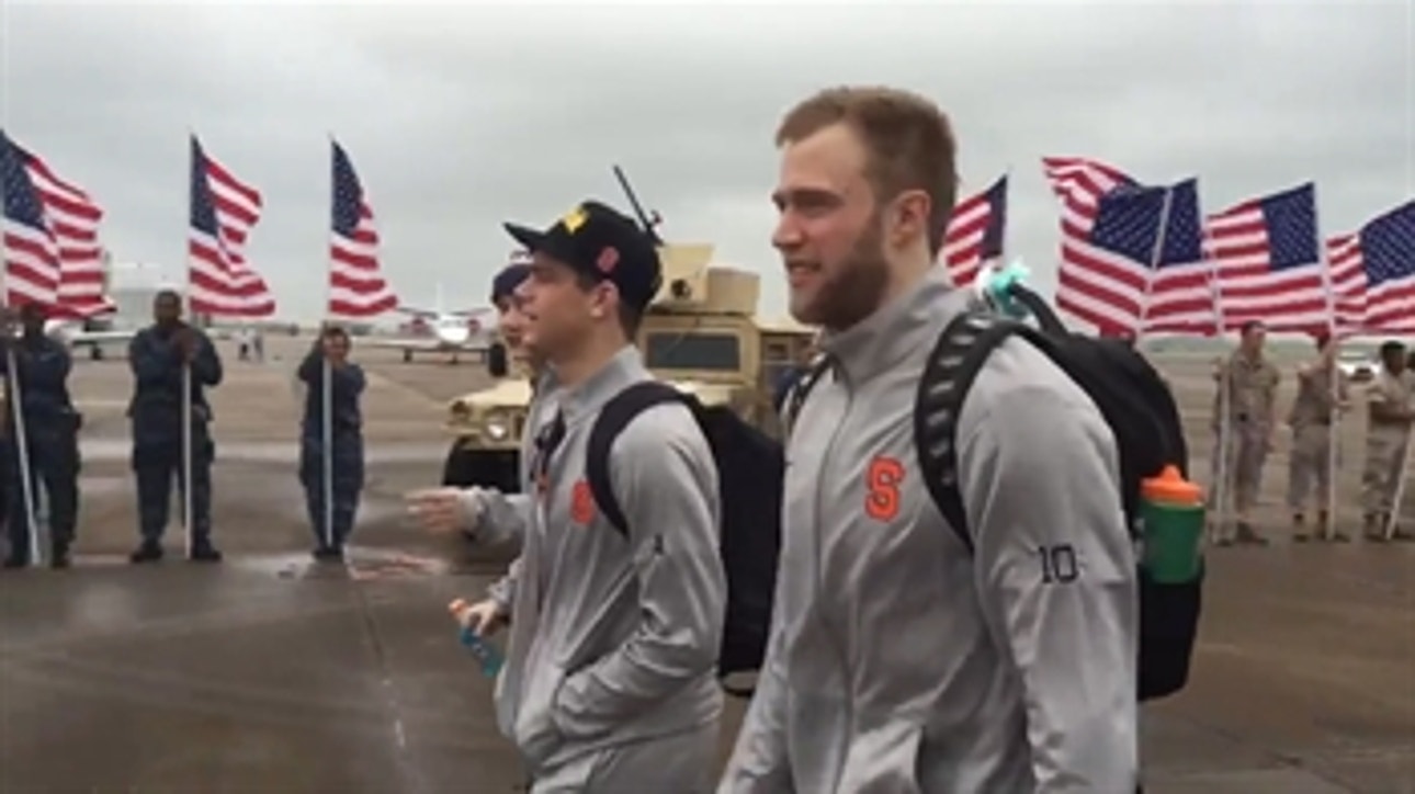 Military gives Syracuse an awesome welcoming party in Houston