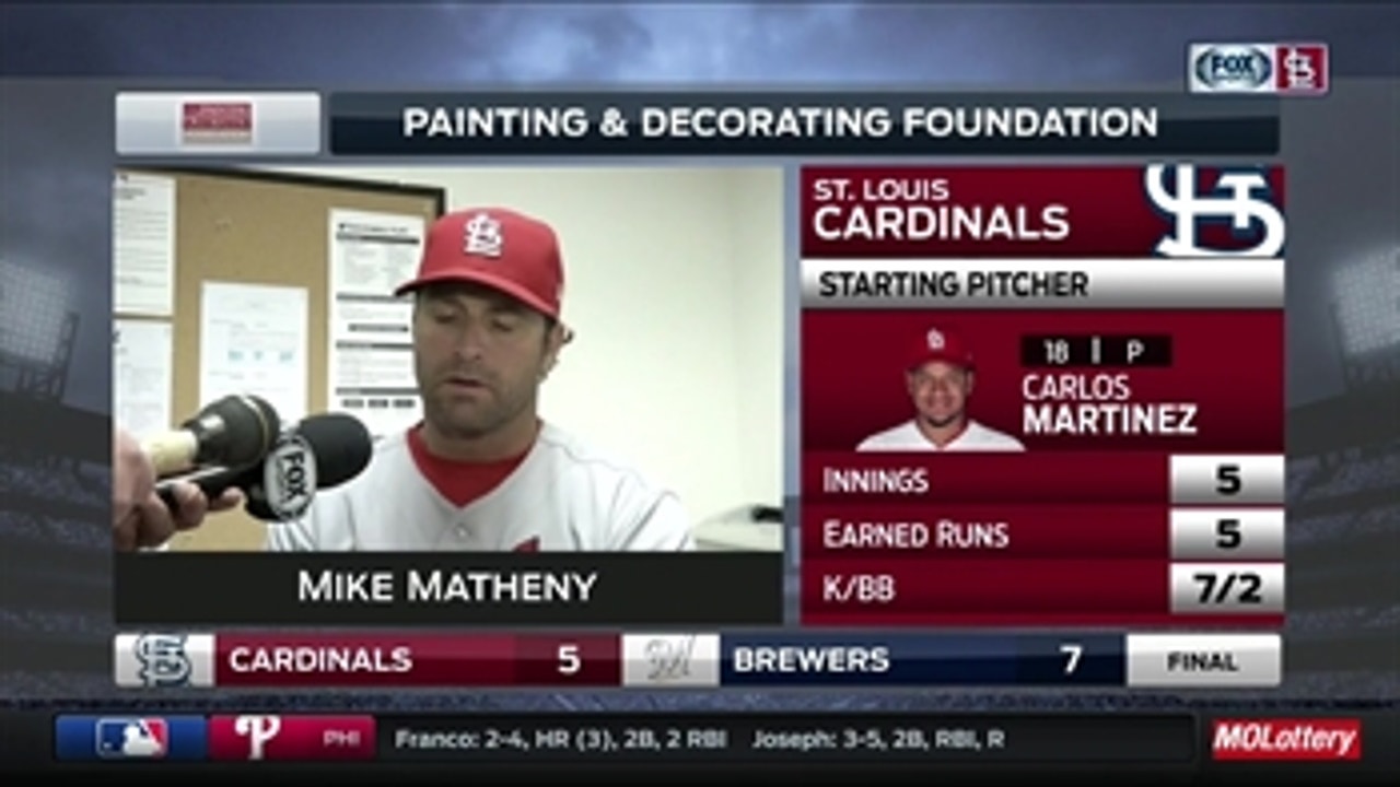 Matheny wants to see Martinez settle into games quicker
