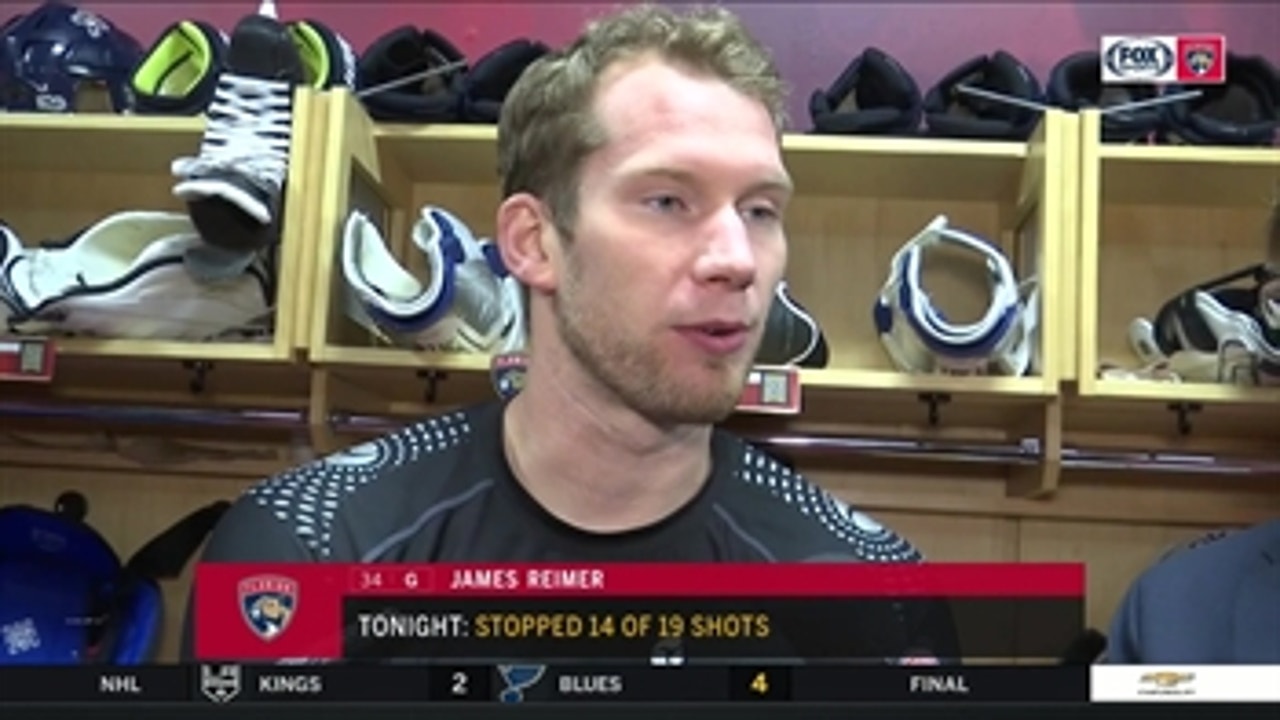 James Reimer reacts to the loss against the Lightning