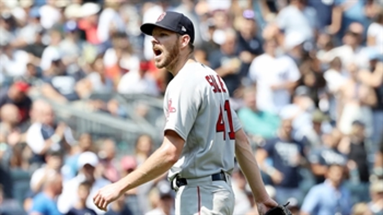 Chris Sale reacts to getting tossed against the Yankees