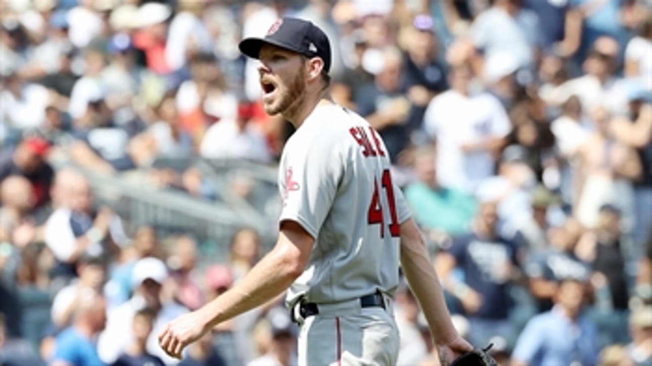 Chris Sale reacts to getting tossed against the Yankees