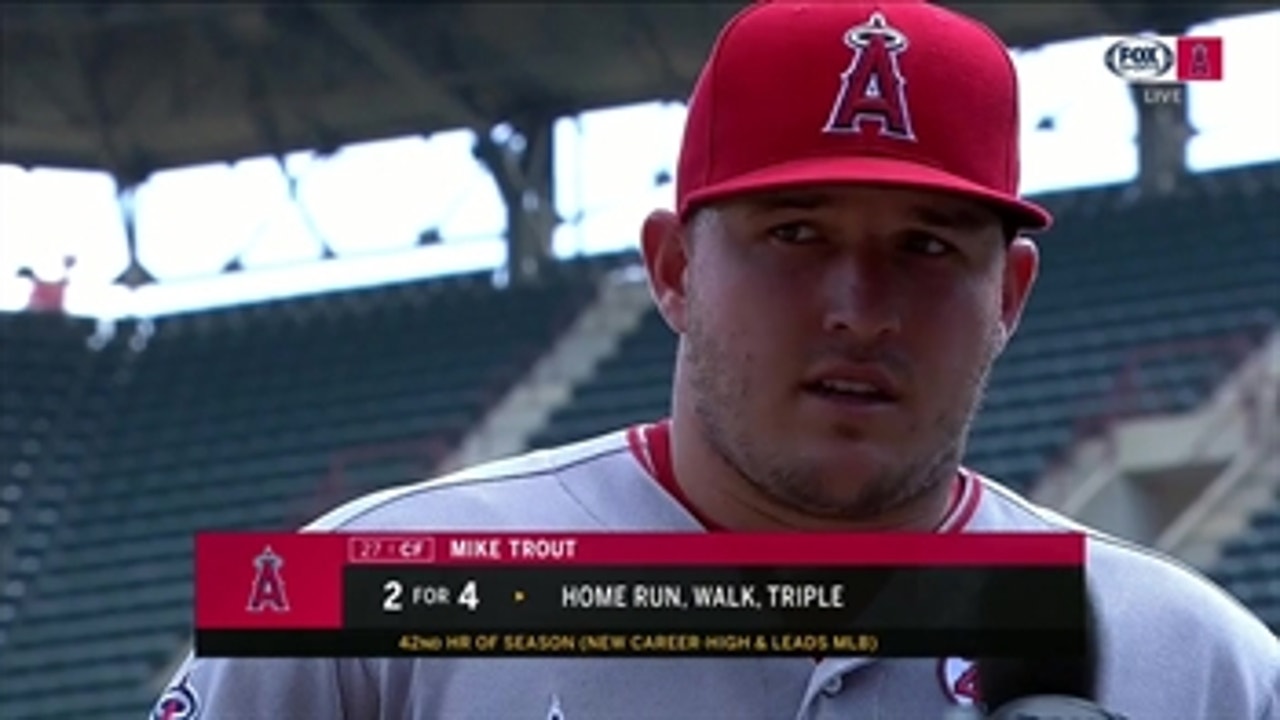 Mike Trout talks about beating the heat, and his home run season record