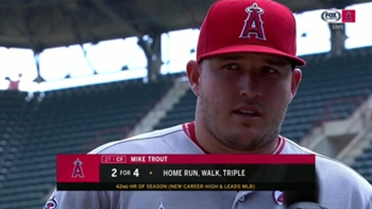 Mike Trout talks about beating the heat, and his home run season record