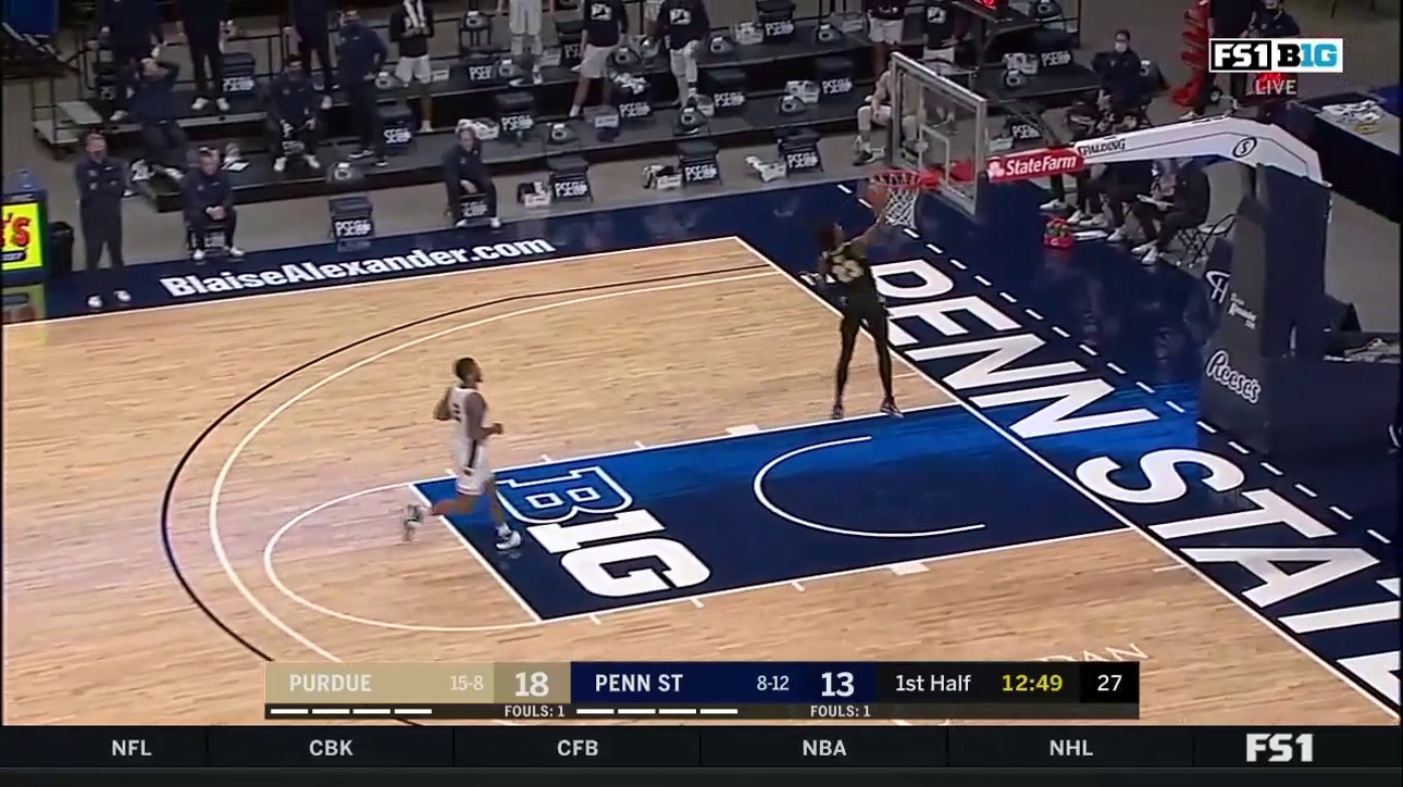 Jaden Ivey throws down one-handed dunk to give Purdue an early 20-13 lead over Penn State