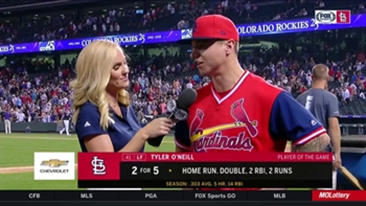 Tyler O'Neill on his solo homer: 'Just saw one up and put a good swing on it'