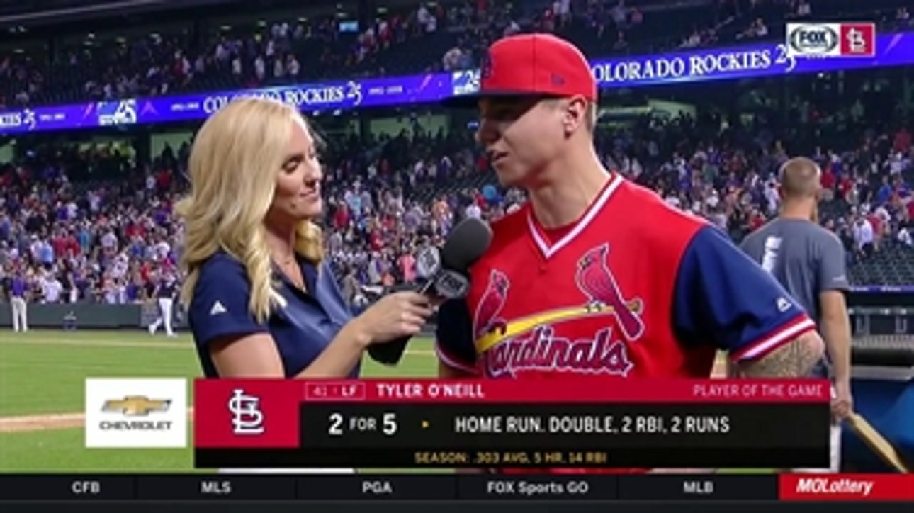 Tyler O'Neill on his solo homer: 'Just saw one up and put a good swing on it'