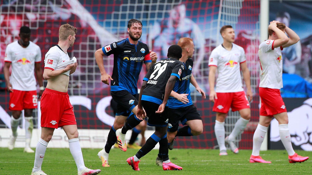 Last place SC Paderborn steals two points from 3rd place RB Leipzig in dramatic fashion