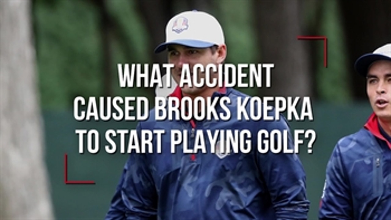 What accident caused Brooks Koepka to start playing golf?
