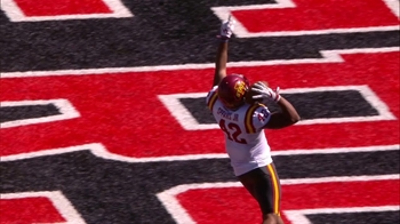 Marcel Spears takes the INT to the house giving Iowa State a 31-13 lead over Texas Tech