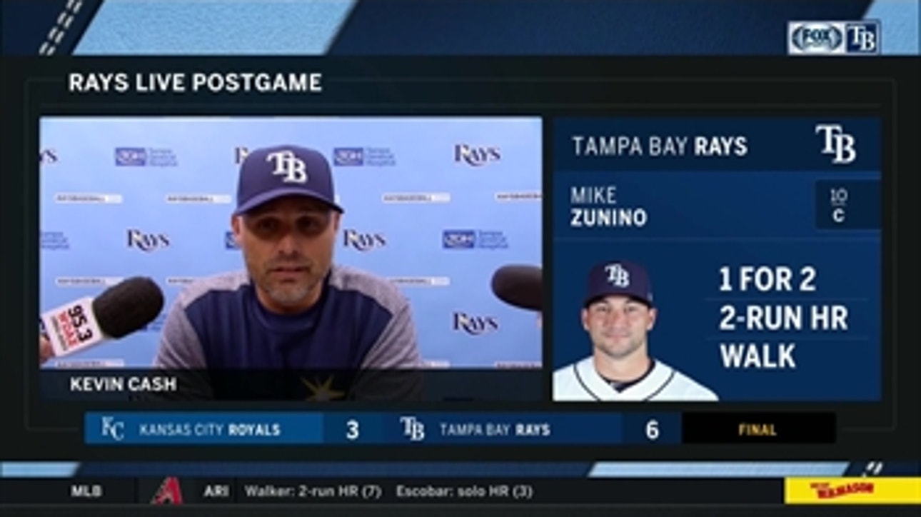 Kevin Cash talks about Mike Zunino's big night, getting back on track after 6-3 win over Royals