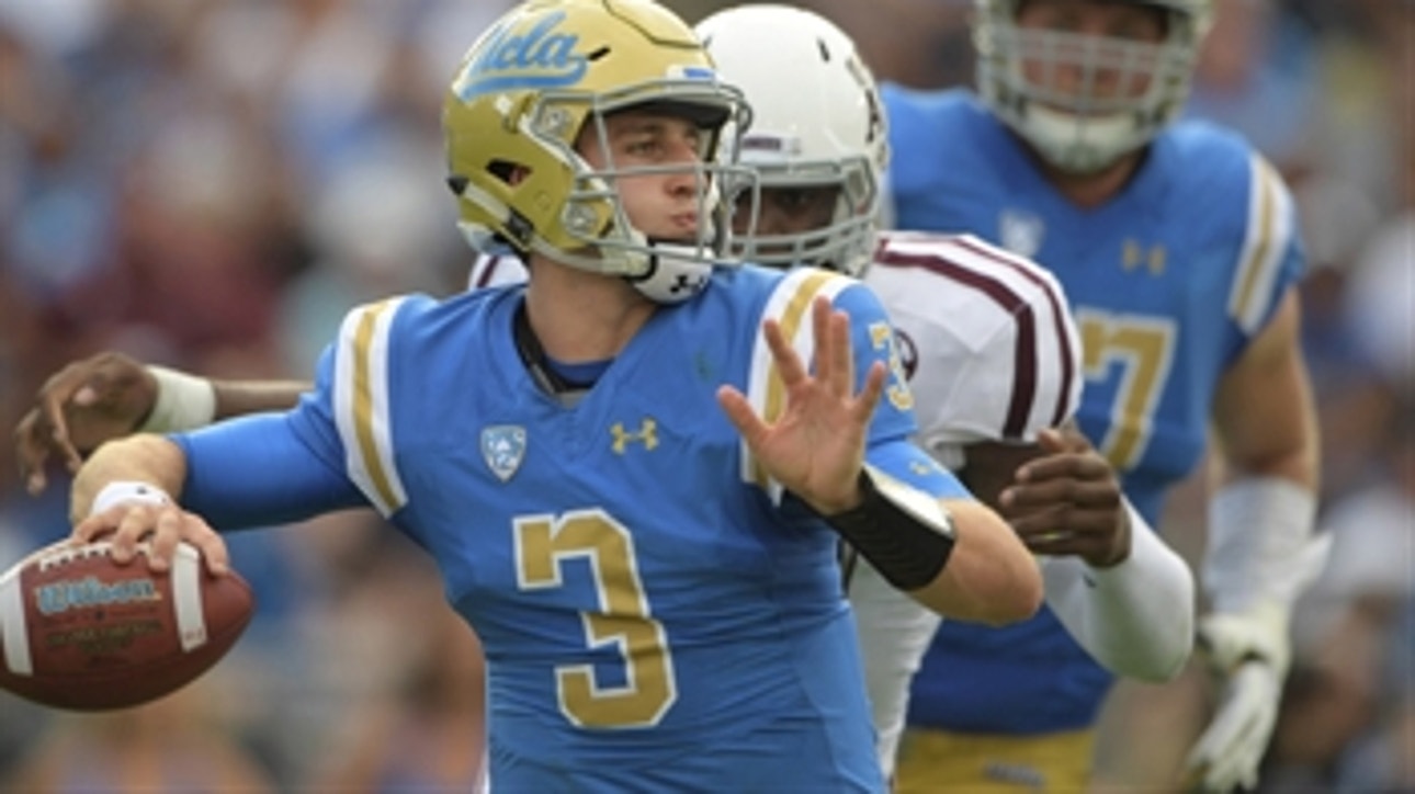 UCLA's Josh Rosen heaves a 54-yard strike to Jordan Lasley, and Jalen Starks punches it in for the score