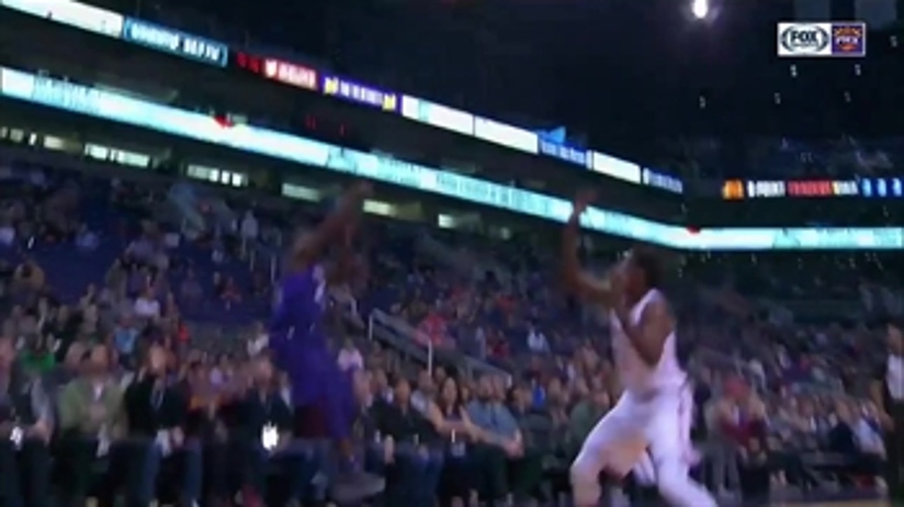 WATCH: Danuel House nails 3 while falling out of bounds