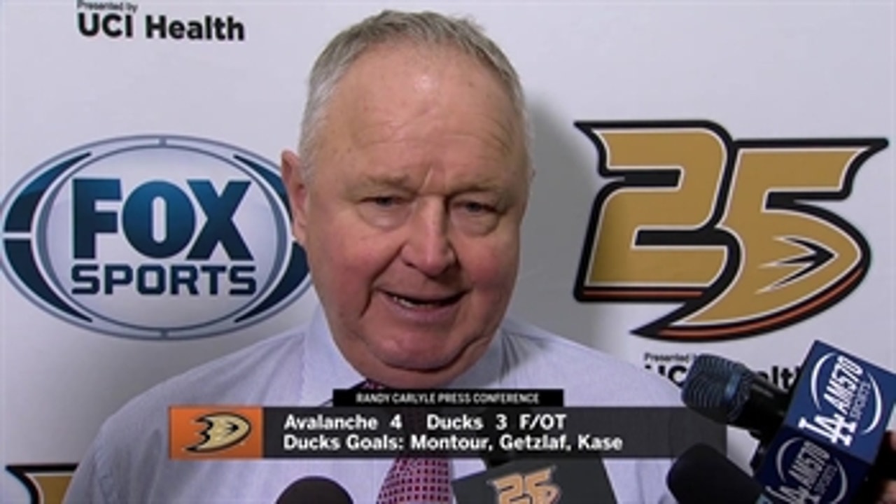 Randy Carlyle talks about Montour, youth of Ducks following loss
