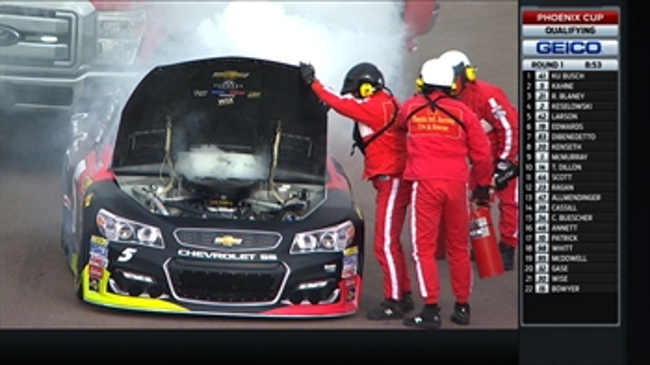 CUP: Kasey Kahne goes up in smoke during qualifying - Phoenix 2016