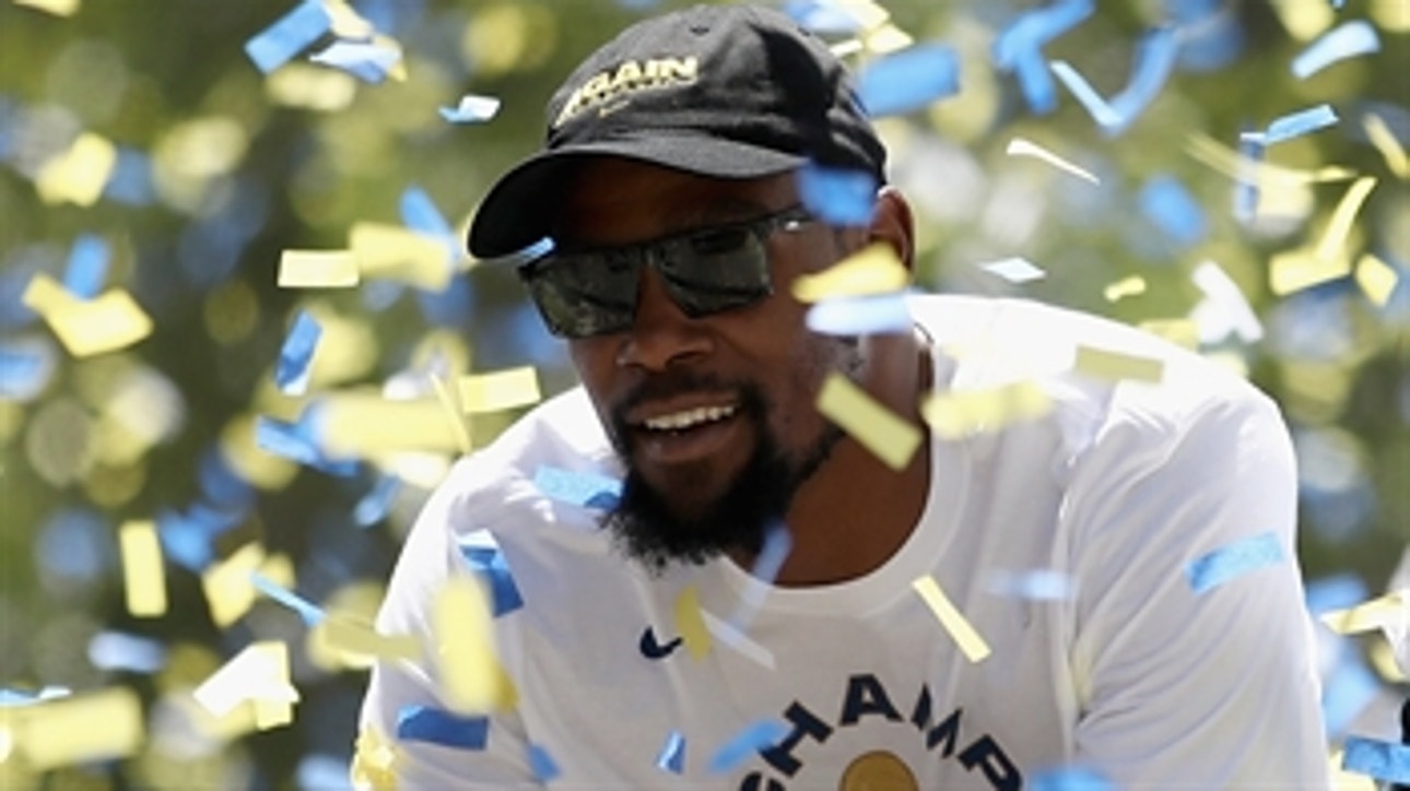 Curry vs KD: Nick Wright reveals what GM Bob Myers' awkward joke at the Warriors' parade could mean for Durant's future