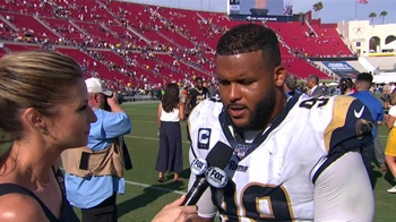 Rams' Aaron Donald explains what happened on play that knocked Drew Brees out of the game